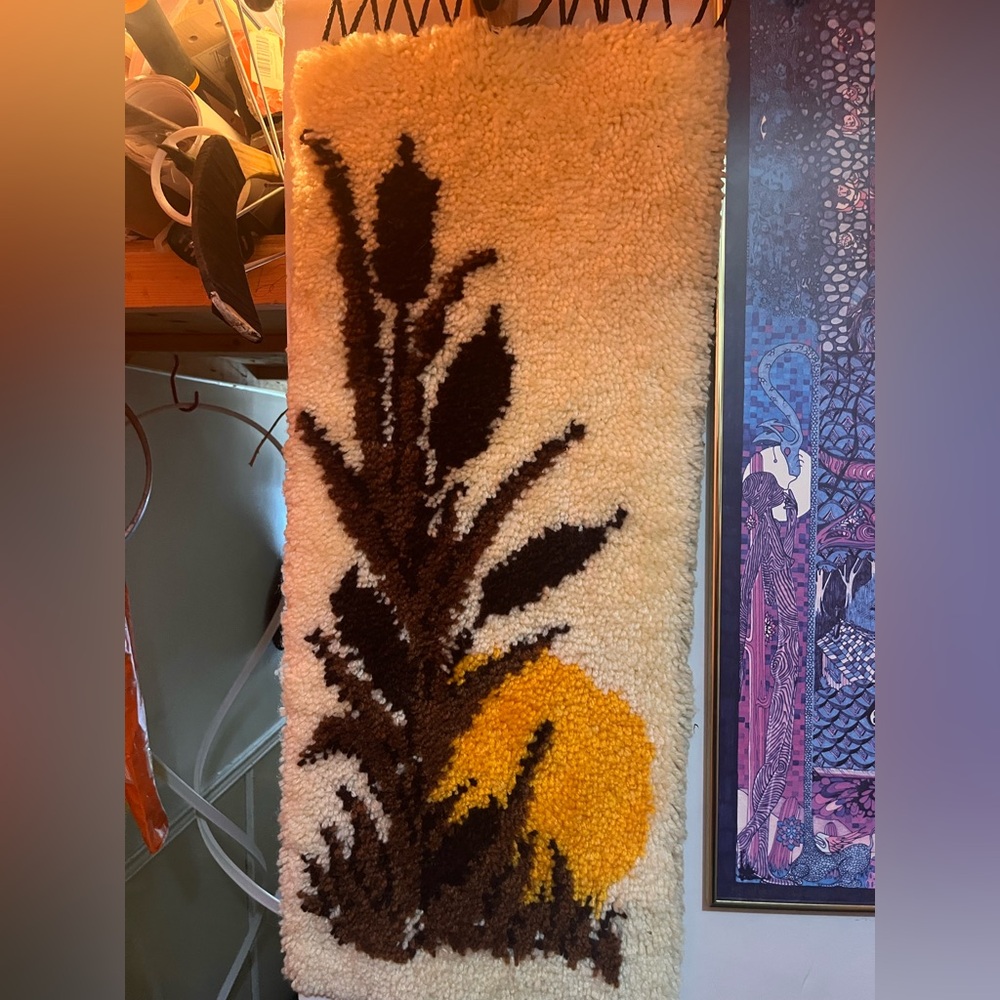 Vintage Wall Hanging with Sun and Leaves